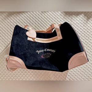 vintage authentic juicy couture black and pink duffel bag